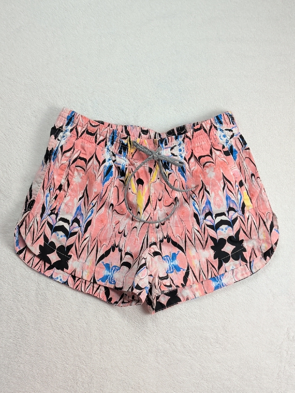 J.Crew Seaside Drawstring Shorts Pink Ikat Abstract Geometric Print XS